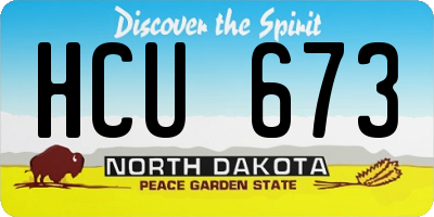 ND license plate HCU673