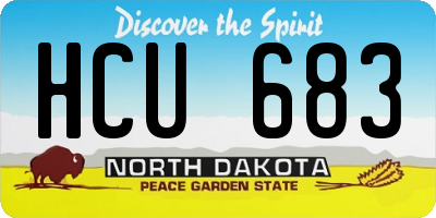 ND license plate HCU683