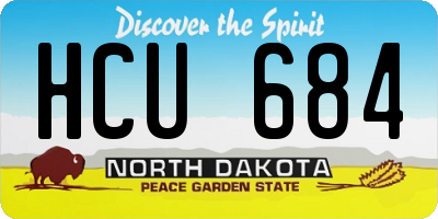 ND license plate HCU684