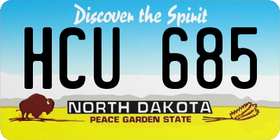 ND license plate HCU685