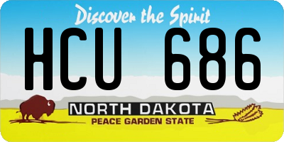ND license plate HCU686