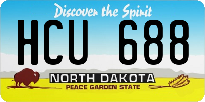 ND license plate HCU688