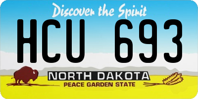 ND license plate HCU693