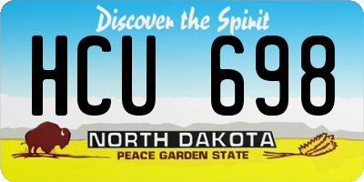 ND license plate HCU698