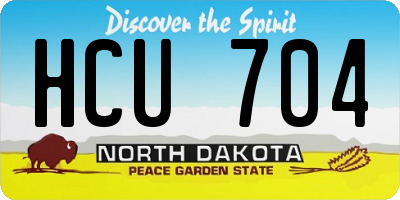 ND license plate HCU704