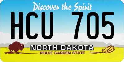 ND license plate HCU705