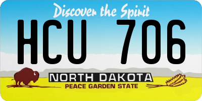 ND license plate HCU706