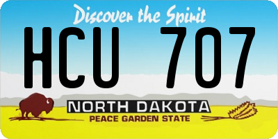ND license plate HCU707