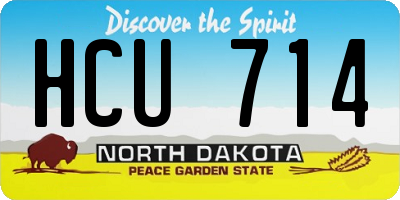 ND license plate HCU714