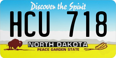 ND license plate HCU718