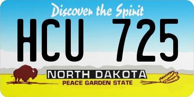 ND license plate HCU725