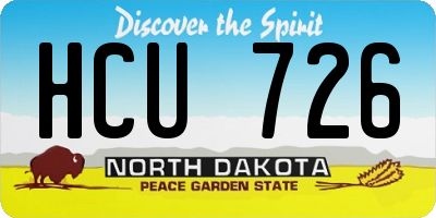 ND license plate HCU726
