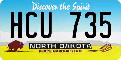 ND license plate HCU735