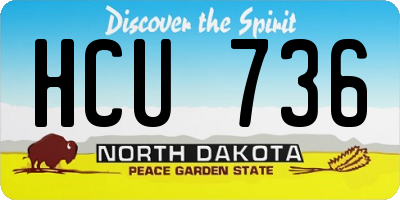 ND license plate HCU736