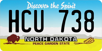 ND license plate HCU738