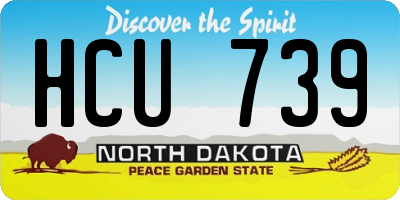 ND license plate HCU739
