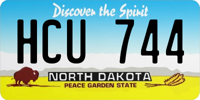 ND license plate HCU744