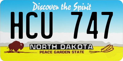 ND license plate HCU747