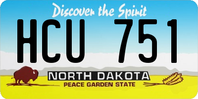 ND license plate HCU751