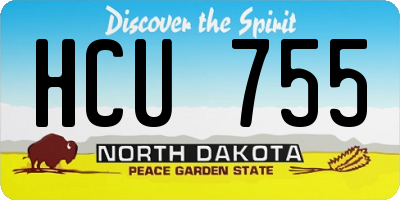 ND license plate HCU755