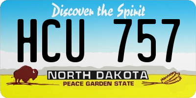 ND license plate HCU757