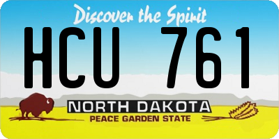 ND license plate HCU761