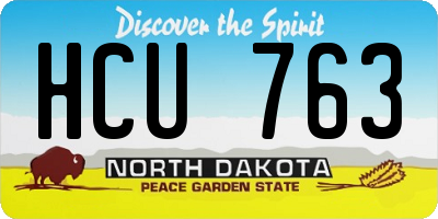 ND license plate HCU763