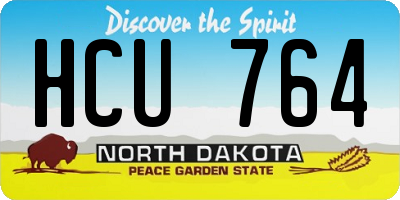 ND license plate HCU764