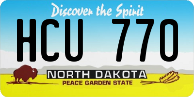 ND license plate HCU770