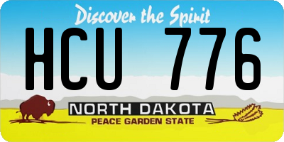 ND license plate HCU776