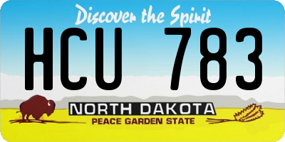 ND license plate HCU783