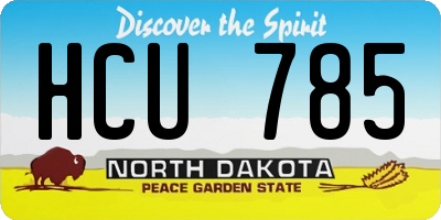 ND license plate HCU785