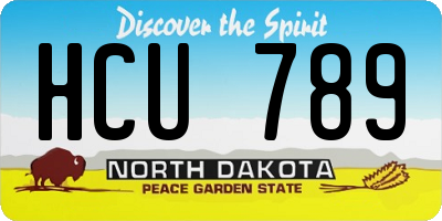 ND license plate HCU789