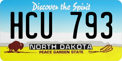 ND license plate HCU793