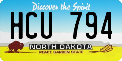 ND license plate HCU794