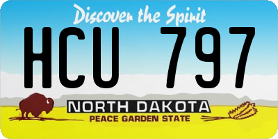 ND license plate HCU797
