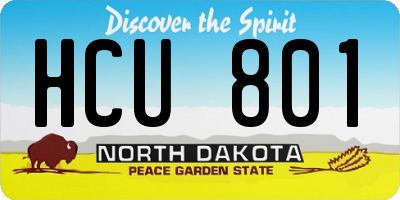 ND license plate HCU801
