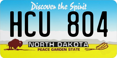 ND license plate HCU804