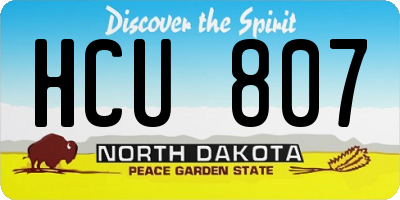 ND license plate HCU807