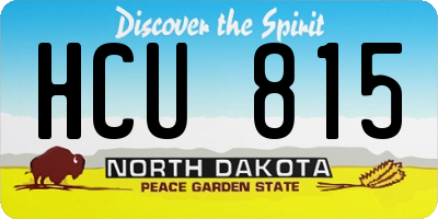 ND license plate HCU815