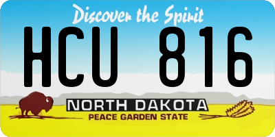 ND license plate HCU816