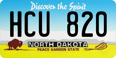 ND license plate HCU820