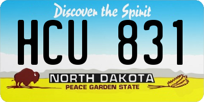 ND license plate HCU831