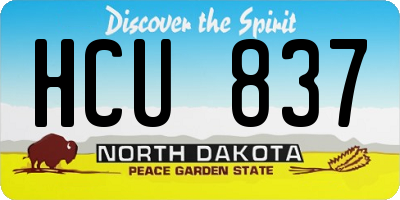 ND license plate HCU837