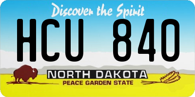 ND license plate HCU840