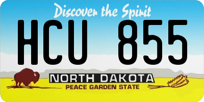 ND license plate HCU855
