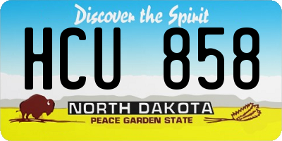ND license plate HCU858