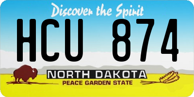 ND license plate HCU874