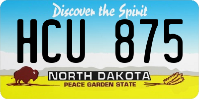 ND license plate HCU875