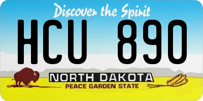 ND license plate HCU890